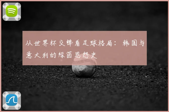 从世界杯交锋看足球格局:韩国与意大利的绿茵恩怨史